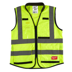 48-73-5041 CHALECO PREMIUM DE SEGURIDAD ALTA VISIBIIDAD AMARILLO CH/M