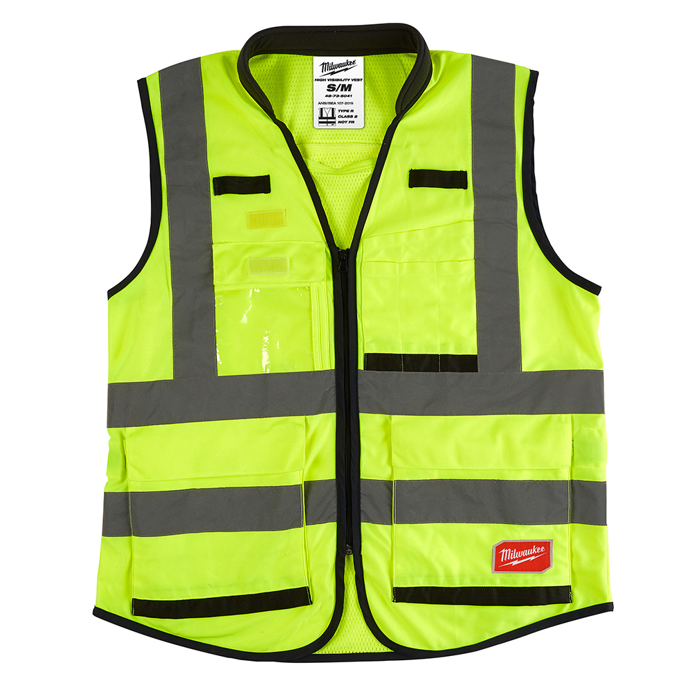48-73-5041 CHALECO PREMIUM DE SEGURIDAD ALTA VISIBIIDAD AMARILLO CH/M