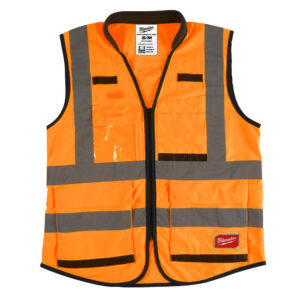 48-73-5051 CHALECO PREMIUM DE SEGURIDAD ALTA VISIBIIDAD NARANJA CH/M