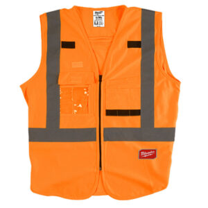 48-73-5071 CHALECO DE SEGURIDAD NARANJA ULTRA REFLEJANTE CH/M
