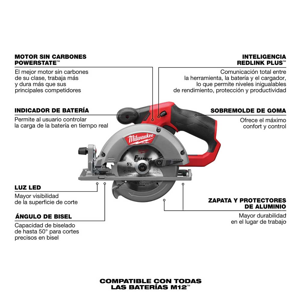 2530-20 Sierra Circular de 5-3/8" M12 FUEL™ - Imagen 8