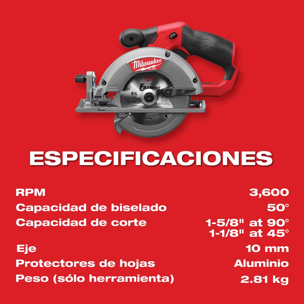 2530-20 Sierra Circular de 5-3/8" M12 FUEL™ - Imagen 10