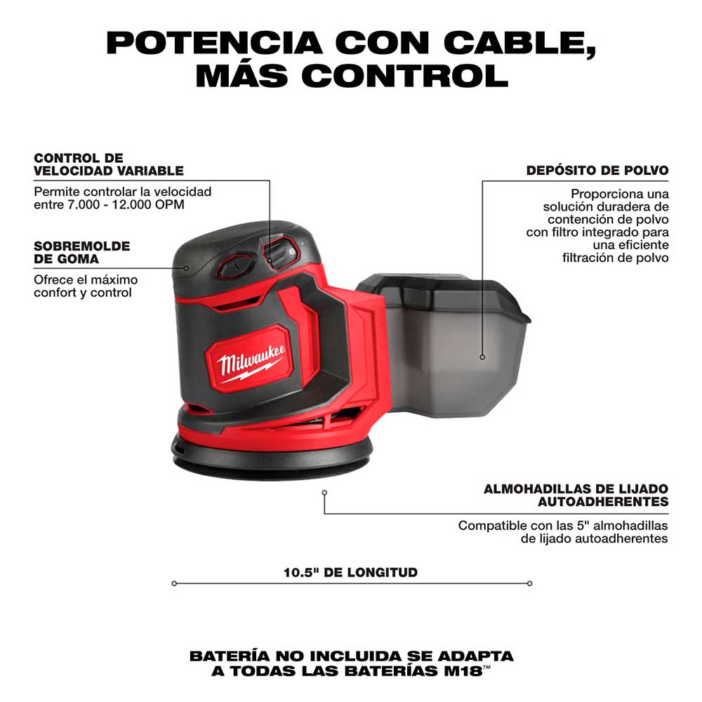 2648-20 LIJADORA CIRCULAR MILWAUKEE M18 FUEL™ - Imagen 6