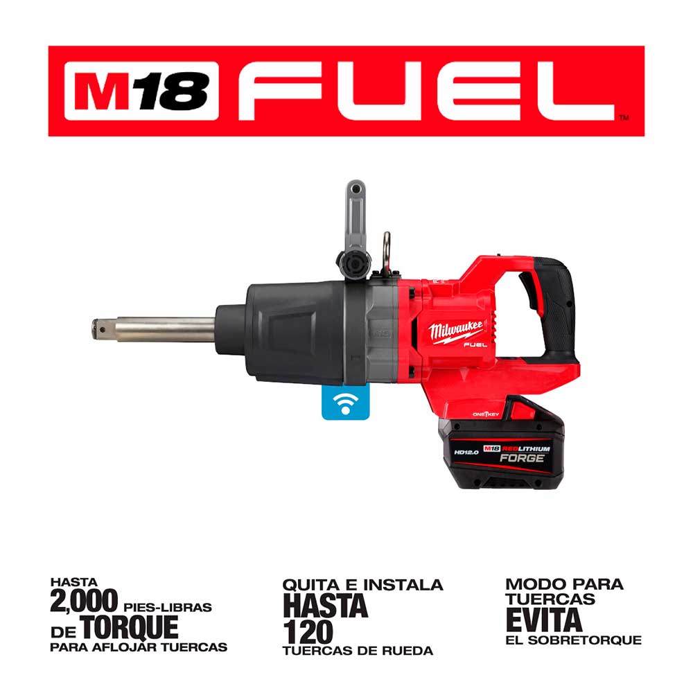 2869-22HD LLAVE DE IMPACTO DE ALTO TORQUE ANVIL, MANGO EN FORMA D, DE 1" M18 FUEL CON ONE KEY (KIT) - Imagen 3