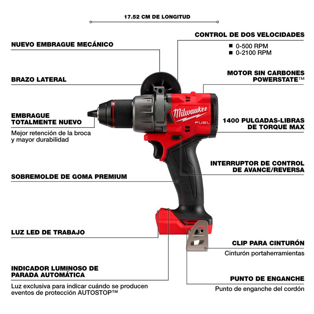 2904-22 KIT TALADRO PERCUTOR M18 FUEL 1/2 - Imagen 4