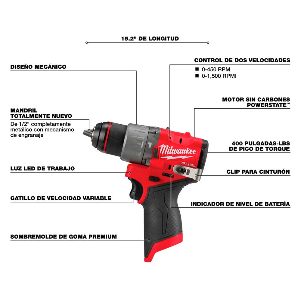 3404-20 Taladro percutor/destornillador M12 FUEL™ de 1/2" - Imagen 4
