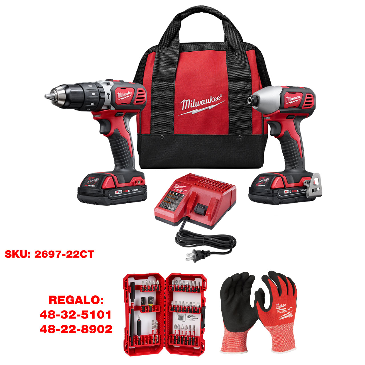 P126-2697 COMBO ROTOMARTILLO Y PISTOLA DE IMPACTO (18V)