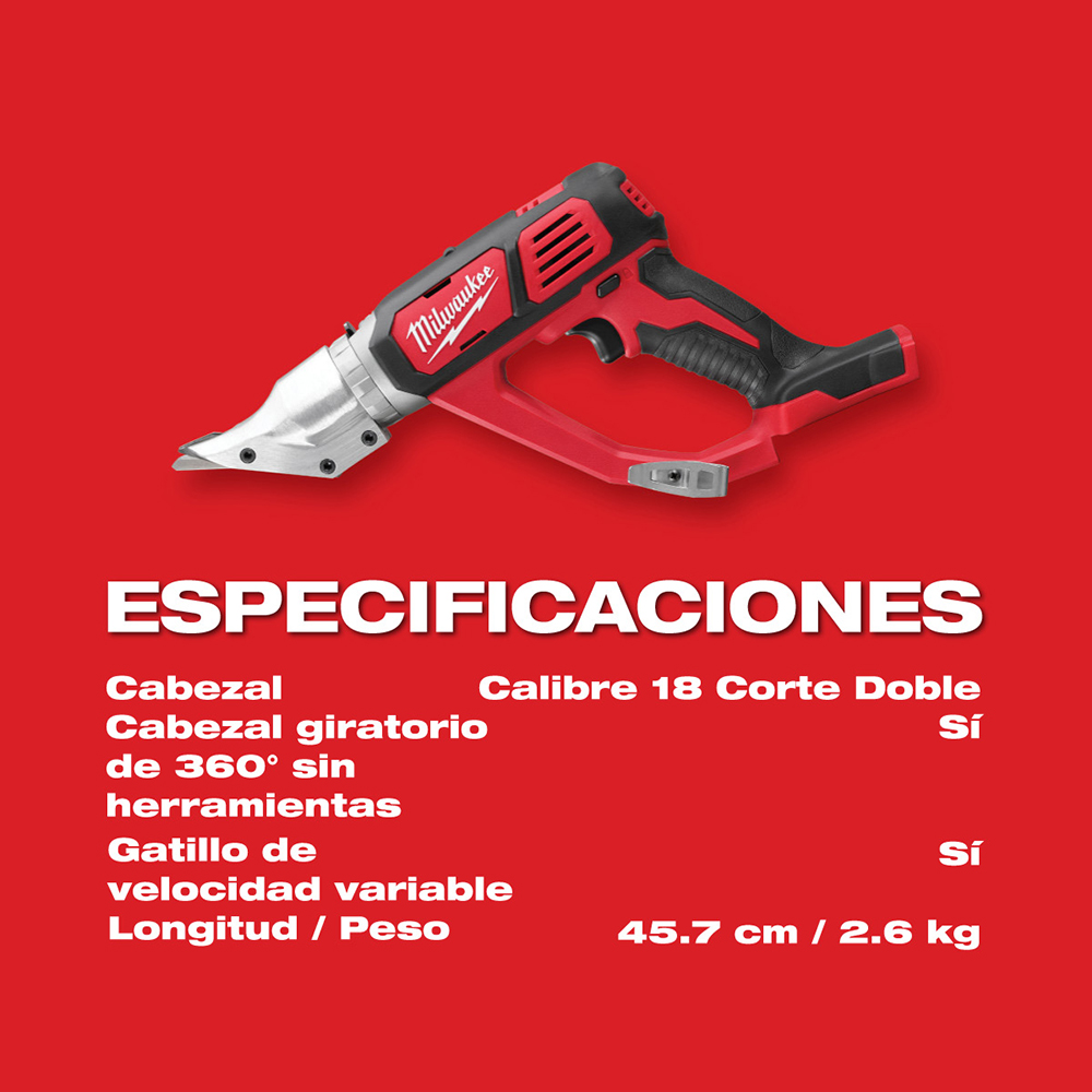 2635-20 CIZALLA DE CORTE DOBLE CALIBRE 18 M18 FUEL™ (SIN ACCESORIOS) - Imagen 6