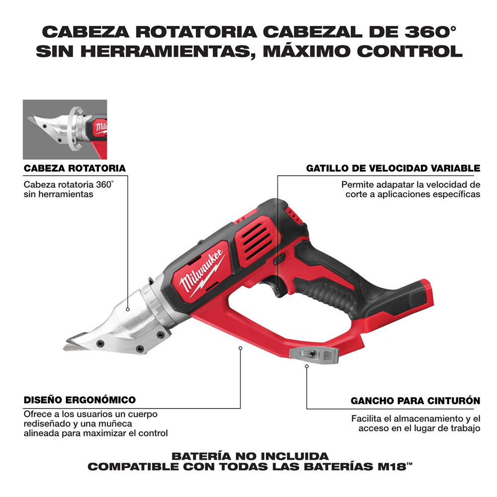 2635-20 CIZALLA DE CORTE DOBLE CALIBRE 18 M18 FUEL™ (SIN ACCESORIOS) - Imagen 4