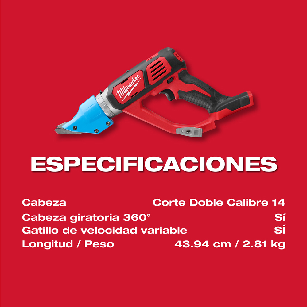2636-20 CIZALLA DE CORTE DOBLE CALIBRA 14 M18™ HERRAMIENTA SOLA - Imagen 5