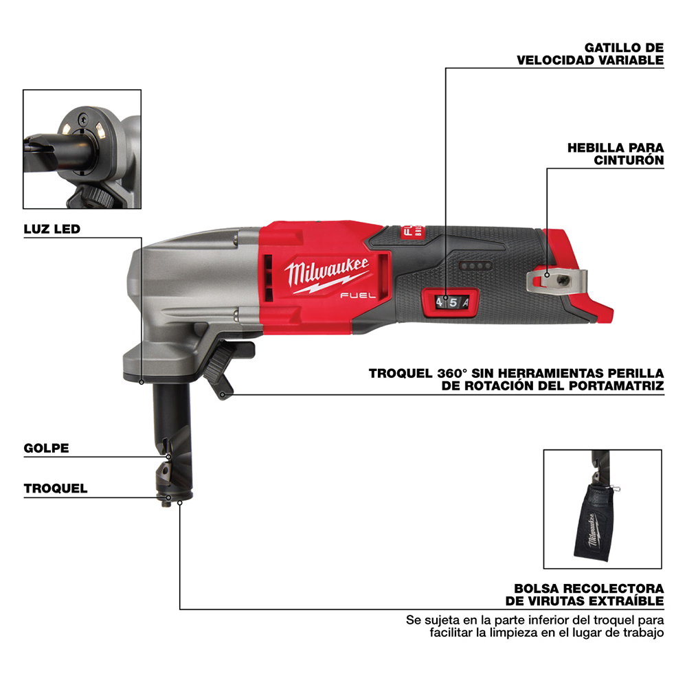 2476-20 Sacabocados de velocidad variable M12 FUEL™ calibre 16 SIN ACCESORIOS - Imagen 10