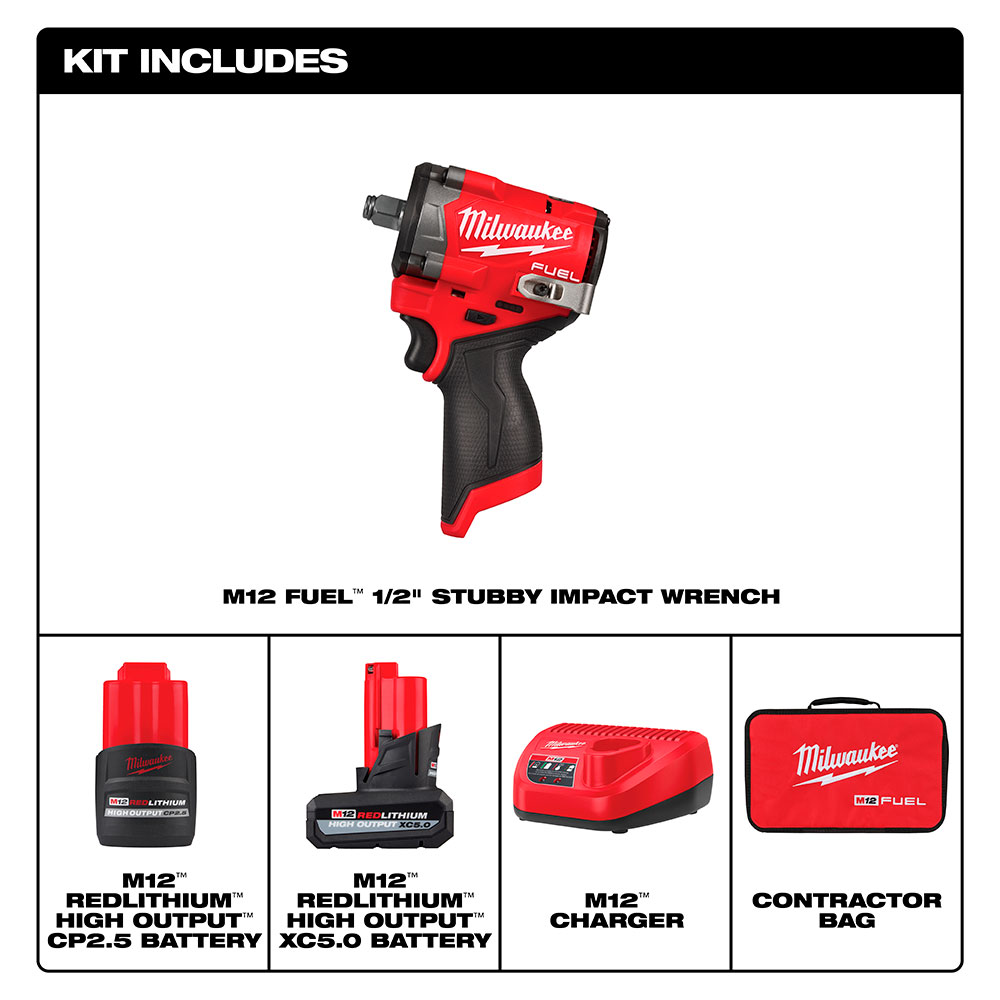 P326-2563 Kit de llave de impacto corta M12 FUEL™ de 1/2" - Imagen 6