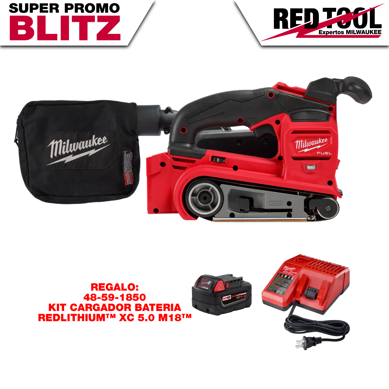 2832-20-BLITZ LIJADORA BANDA M18 BRUSHLESS MILWAUKEE 2832-20 SIN BATERIA