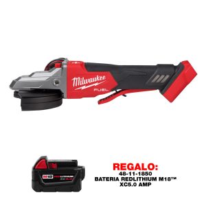 2886-20 Rectificadora con freno de cabeza plana M18 FUEL™ de 5" con interruptor de paleta sin bloqueo