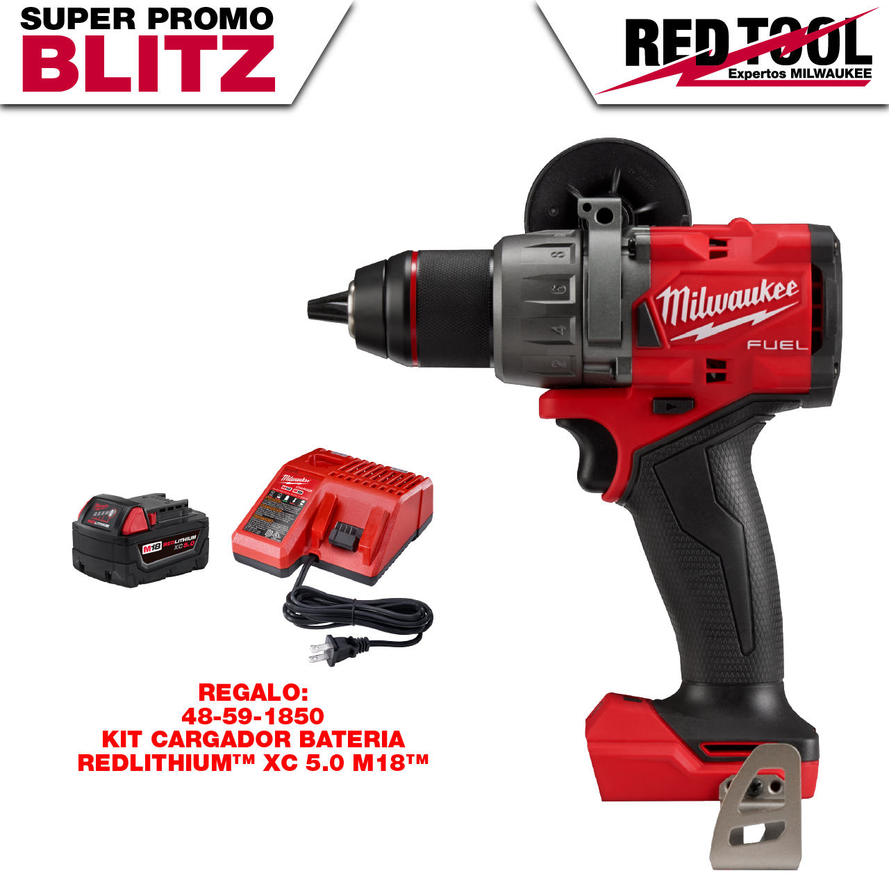 2904-20-BLITZ Taladro percutor/destornillador M18 FUEL™ de 1/2" SIN ACCESORIOS