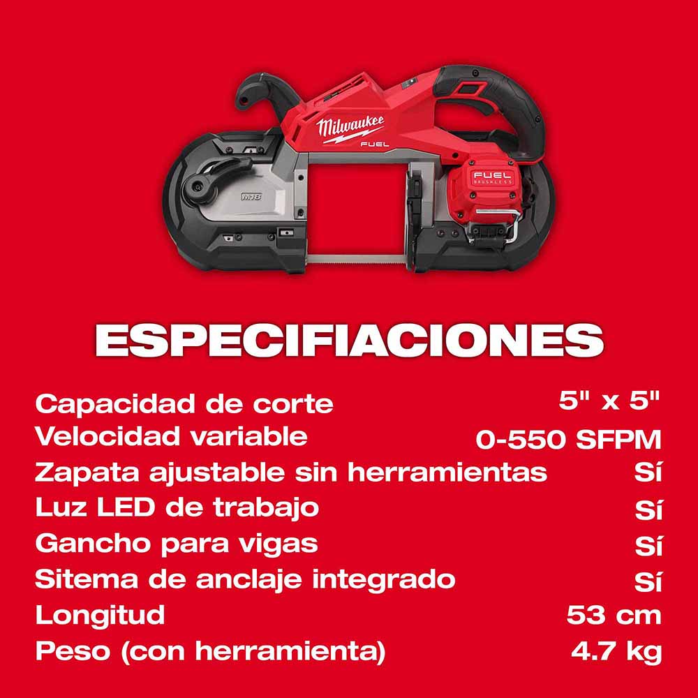 2929-20 Sierra de banda de corte profundo M18 FUEL™ - Imagen 4