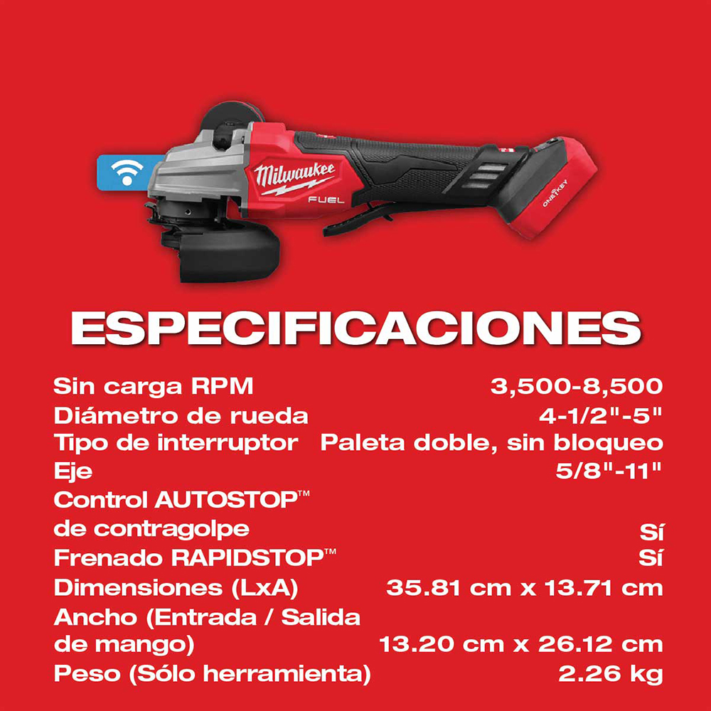 2986-20-BLITZ Amoladora de frenado de doble gatillo M18 FUEL™ de 4-1/2" / 5"(sin Accesorios) - Imagen 10