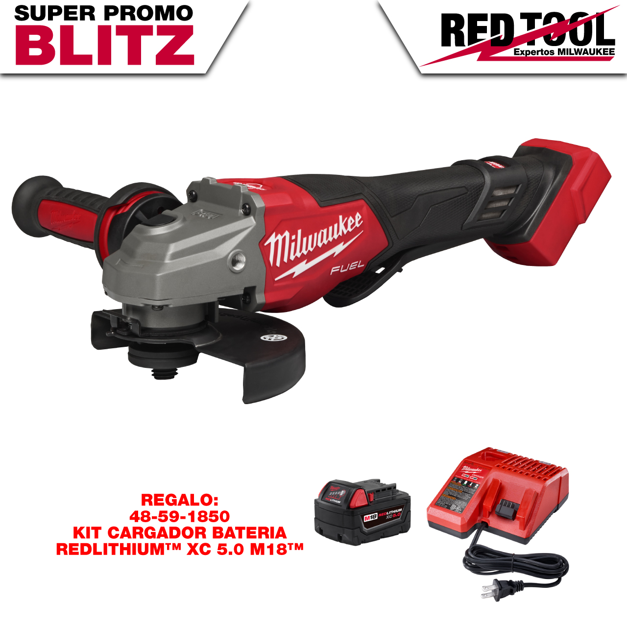 3670-20-BLITZ Rectificadora con freno M18 FUEL™ de 4-1/2"-6" con interruptor de paleta
