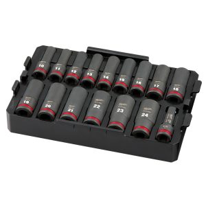49-66-6818 Juego de 16 piezas de vasos de impacto SHOCKWAVE™ de 1/2" con bandeja en milímetros.