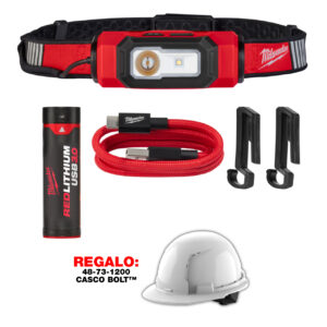 2116-21 LÁMPARA DE CASCO RECARGABLE USB  BEACON ™ DE 600 LÚMENES CON BATERÍA USB+ CABLE USB+ CLIPS PARA CASCO