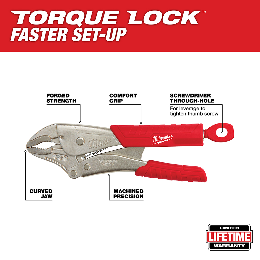 48-22-3410 Pinzas de bloqueo con mordaza curva TORQUE LOCK™ de 10" con empuñadura - Imagen 4