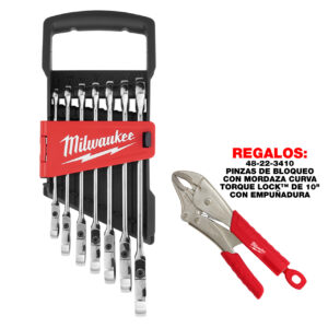 48-22-9529 Llave combinada de trinquete de cabezal flexible - métrica (7 piezas)