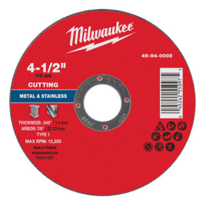 49-94-0005 Disco de corte para metal 4-1/2" x .045" x 7/8" – Tipo 1