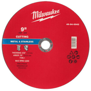 49-94-0043 Disco de corte para metal 9" x 3/32" x 7/8" – Tipo 1