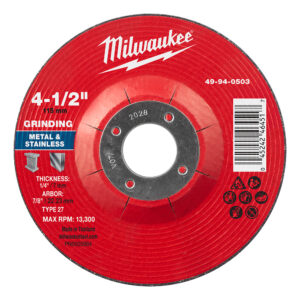 49-94-0503 Disco de desbaste para metal 4-1/2" x 1/4" x 7/8" – Tipo 27