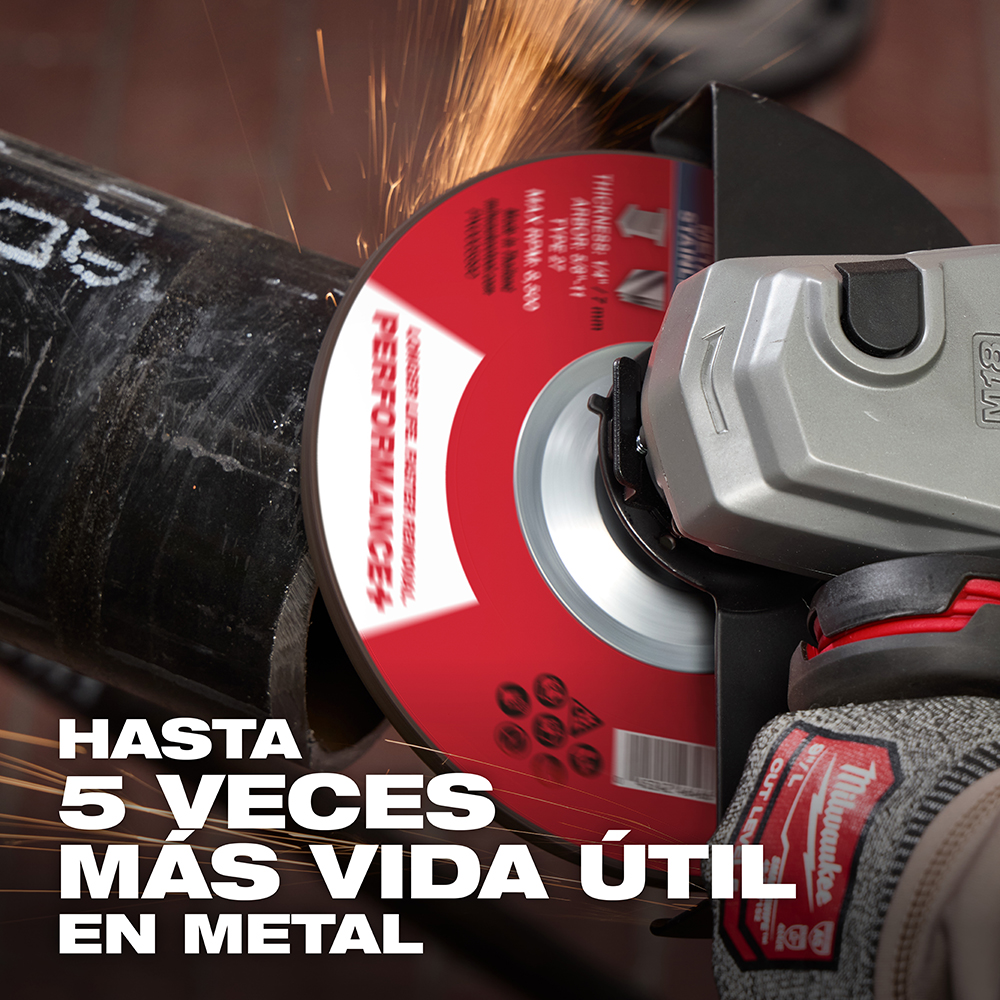 49-94-0603 Disco de desbaste para metal Performance+ 4-1/2" x 1/4" x 7/8" – Tipo 27 - Imagen 6